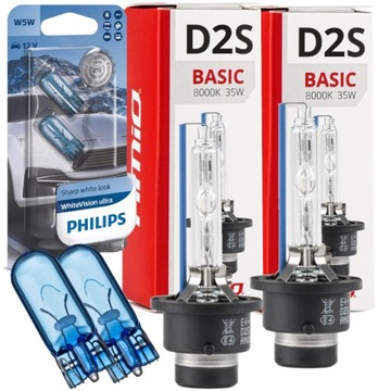 Żarnik Xenon Żarówki Xenon D2S 8000K + W5W PHILIPS