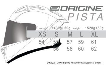 Шлем ORIGINE PISTA ELEMENTARY матовый красный черный L