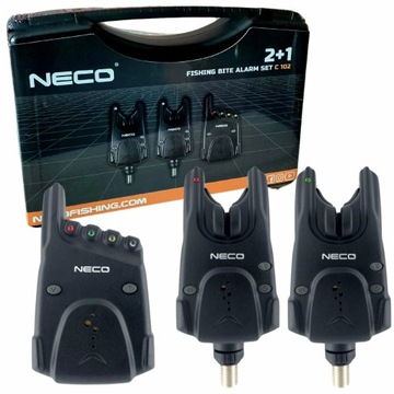 Zestaw Sygnalizatorów Brań z Centralką 2+1 NECO C102 Black z Etui