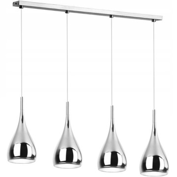 LAMPA WISZĄCA, ŻYRANDOL KULA CHROM DROP 2-201D LED