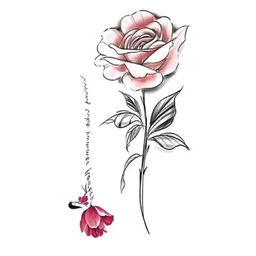 1PCS Waterproof Temporary Tattoo Sticker Rose Snake Flower Tattoos Lace Tig