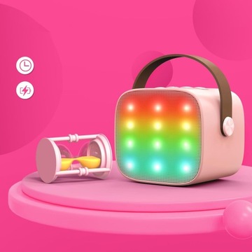 ZESTAW DO KARAOKE Z 2 MIKROFONAMI MASZYNA DO KARAOKE LED PREZENT DLA DZIECI