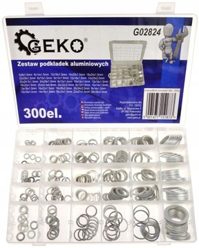 ZESTAW PODKŁADEK PODKŁADKI ALUMINIOWE 300EL GEKO