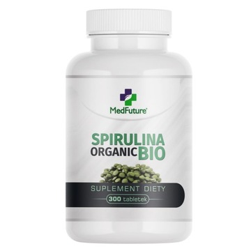 SPIRULINA ORGANIC BIO 300 tabletek odchudzanie, detox - suszone mikroalgi