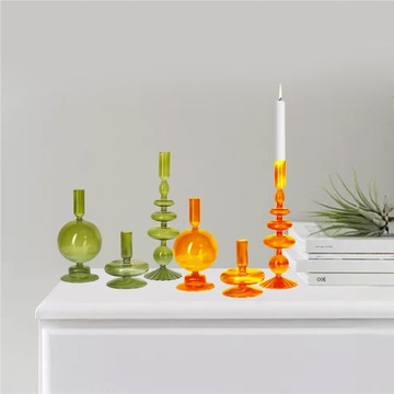 ГЛАМУРНЫЙ НАБОР ПОДСВЕЧНИКОВ СТЕКЛЯННЫЕ ПОДСВЕЧНИКИ ДЛЯ СТОЛА Светло-серый 3ШТ.