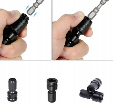 АДАПТЕР АДАПТЕР ДЛЯ УДАРНЫХ КЛЮЧЕЙ, СВЕРЛ, ТРЕЩОТКИ 1/2 1/4 ШЕСТИГР.