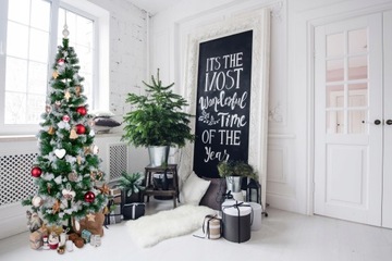 ИСКУССТВЕННАЯ РОЖДЕСТВЕНСКАЯ ЕЛКА АЛМАЗНАЯ СОСНА 220 СМ + ПОДСТАВКА