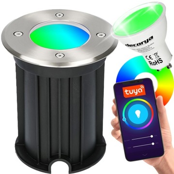 LAMPA OPRAWA LED GRUNTOWA OGRODOWA NAJAZDOWA RGB STEROWANA TELEFONEM TUYA