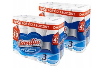 2 x Papier toaletowy Familia 3 warstwy Celuloza 40 ROL