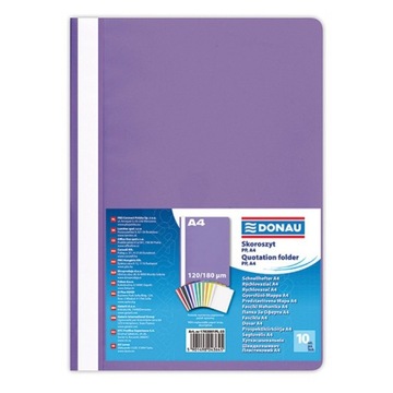 SKOROSZYTY A4 PLASTIKOWE STANDARD 10SZT. FIOLETOWE