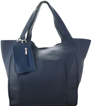 Torebka Skórzana Shopper Skóra Naturalna Model 2w1 z kosmetyczką