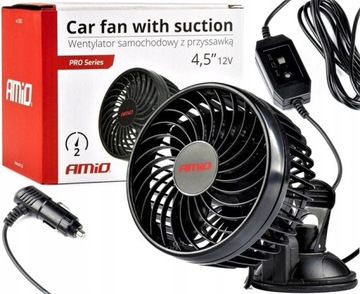 WIATRAK SAMOCHODOWY WENTYLATOR NA SZYBE KOKPIT 12V