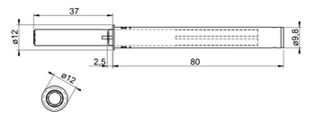 БАМПЕР HAFELE PUSH, ДЛИННЫЙ, БЕЛЫЙ С МАГНИТОМ + ПЛАСТИНКА