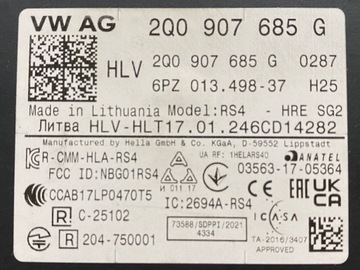 AUDI A3 8Y Q4 VW ASISTENT PÁKY PÁSY LEVÝ 2Q0907685G