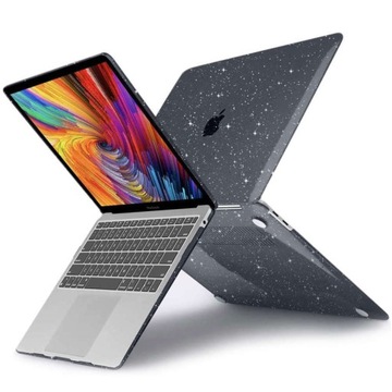 Жесткий чехол Alogy для Apple MacBook Air 13 M1 2020, черный с блестками