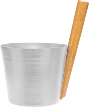 Ceber aluminiowy RENTO natural bambus 5L do sauny