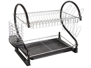 Сушилка стоячая для посуды и столовых приборов с двухуровневым сушилкой.