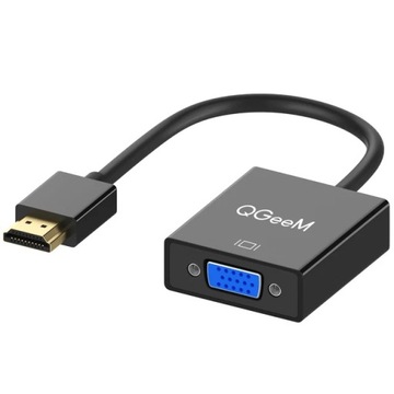 QGeeM kabel HDMI kompatybilny z adapter VGA cyfrowy konwerter wideo-audio