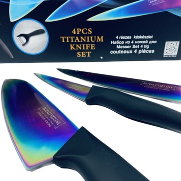 NOŻE TYTANOWE PREMIUM ZESTAW NOŻY + GIFT BOX - IDEALNE NA PREZENT,
