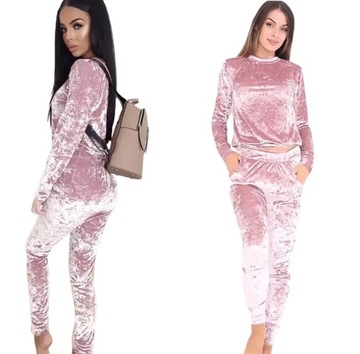 DRES WELUROWY KOMPLET ZESTAW SPODNIE BLUZA