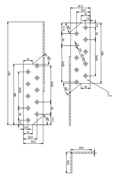 LK2 СОЕДИНИТЕЛЬ ДЛЯ СТРОИЛ УГЛОВОЙ СОЕДИНИТЕЛЬ ДЛЯ ПРОГОНА 170x32 ПРАВЫЙ 10шт.