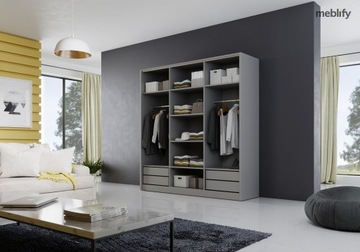 Шкаф-купе премиум-класса MEBLO 2 200 GREY, новый, функциональный, элегантный