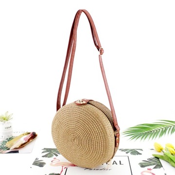 Torebka PLECIONA NA RAMIĘ ZAPINANA BOHO STYLE KOSZYK NA LATO PLAŻOWY