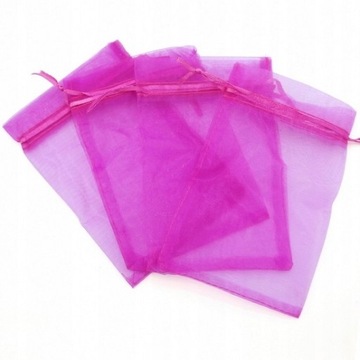 WORECZKI ORGANZA 9X12 CIEMNORÓŻOWE 10 SZT