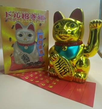 Японский Манеки-Нэко Китайский счастливый кот 25см