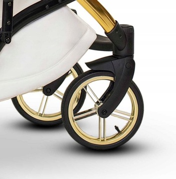 ДЕТСКАЯ коляска для девочек 2в1 Бежевый+золотой WIEJAR MODO LITTLE PRINCESS