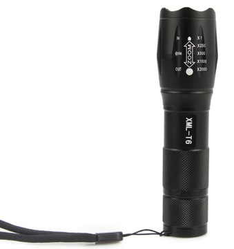 MOCNA LATARKA TAKTYCZNA ZOOM XML-T6 DUŻY ZASIĘG