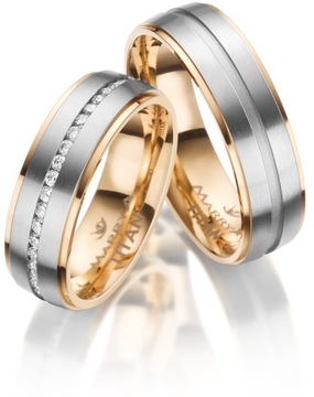 Титановые обручальные кольца TI-23 Золото