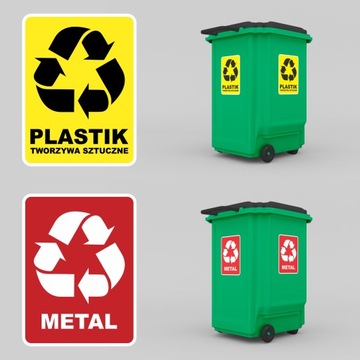 Наклейка на мусорное ведро 15х20см. Сегрегация мусора. Набор для переработки мусора, 6 шт.