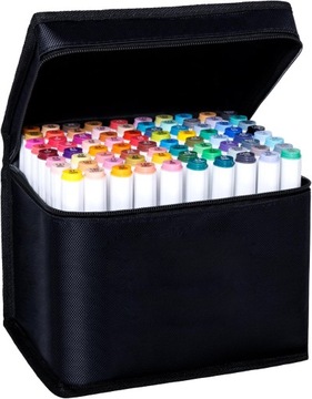 MARKERY ALKOHOLOWE DWUSTRONNE FLAMASTRY MAZAKI PISAKI 80 KOLORÓW DLA DZIECI