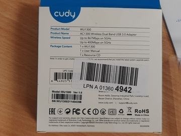 Сетевой адаптер USB 3.0 Wi-Fi 5 1300 Мбит/с WU1300