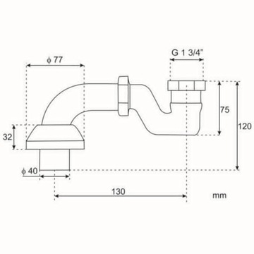 Novoterm Odpływ wannowy EMP SWCH chrom