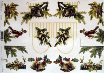 papier do decoupage ITD A-4 - D0458M Boże Narodzen