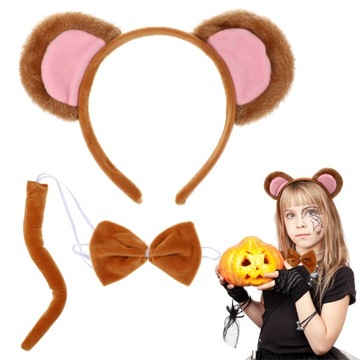 ZESTAW ZWIERZĄTNEGO PASKA NA GŁOWĘ Z, KOSTIUMEM COSPLAY Z MOTYWEM MAŁPKI