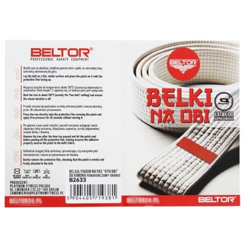 BELTOR BELKI NA OBI PAS DO KIMONA KARATE CZERWONA ZESTAW KOMPLET 2 SZTUKI