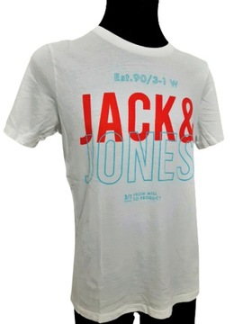 III BLUZKA T-SHIRT KOSZULKA JACK&JONES M BIAŁA