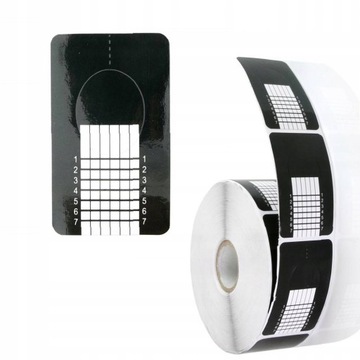 SZABLONY FORMY DO PAZNOKCI WĄSKIE czarne 500 SZT