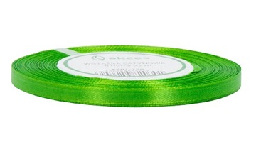 SATYNOWA Wstążka tasiemka ZIELONA 6mm 32m