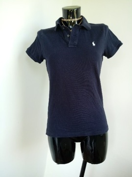 RALPH LAUREN skinny polo granatowa koszulka M 38 S