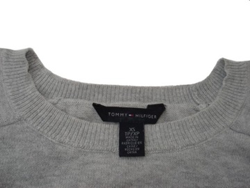 TOMMY HILFIGER Szary Damski Sweter PIMA COTTON r XS/S