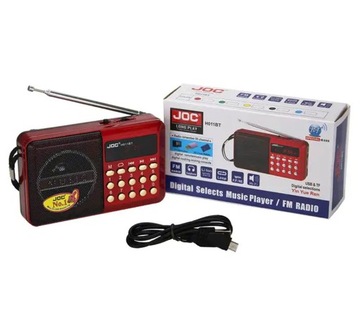 Мини-цифровое FM/MP3-радио с USB-аккумулятором, красное