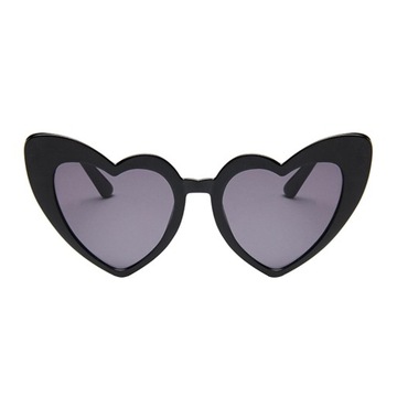 Moda damska okulary przeciwsłoneczne okulary w kształcie serca białe