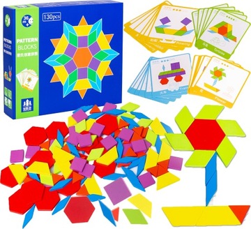 DREWNIANA UKŁADANKA Mozaika Puzzle MONTESSORI