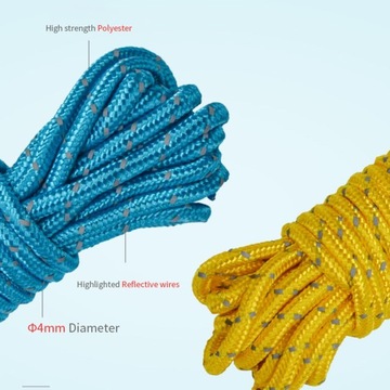 4 шт. оттяжки, толстый светоотражающий паракорд, нейлоновая веревка из паракорда с фиолетовым цветом