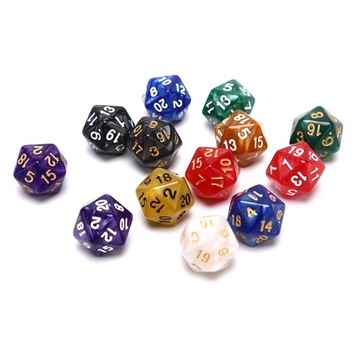 1PC 20 jednostronne kości trwałe Pearlized D20 koś