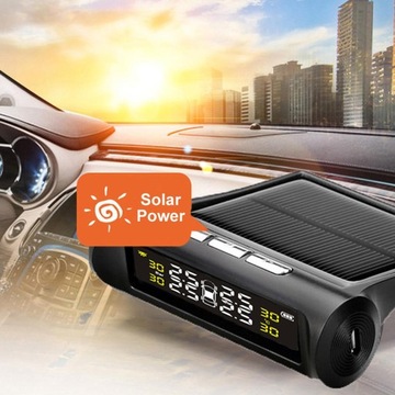 TPMS Solar Power z 4 czujnikami zewnętrznymi Wyświetlacz LDC, bezprzewodowa opona